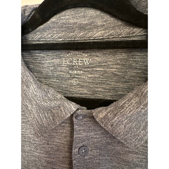J. Crew Factory Slim Fit Men's Heather Gray Short Sleeve Polo Large - Picture 2 of 7